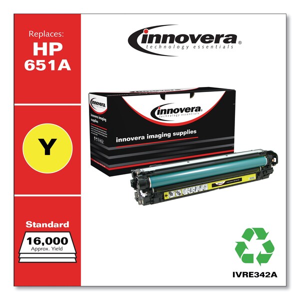 Remanufactured CE342A (651A) Toner, 13500 Page-Yield, Yellow